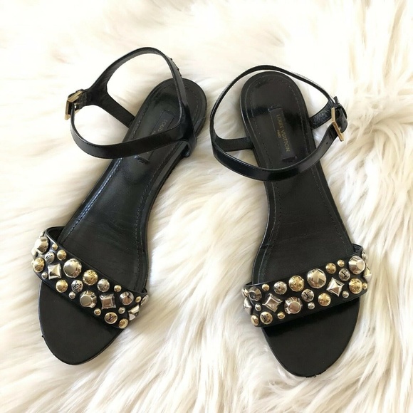 Louis Vuitton Shoes - Louis Vuitton Two Tone Studs Strap Open Toe Sandal